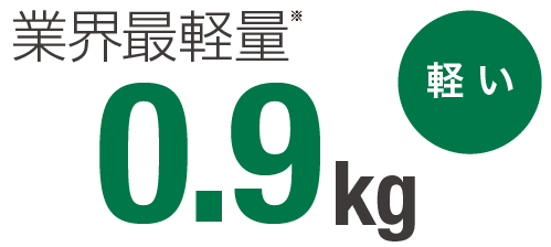 業界最軽量0.9kg