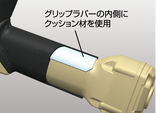 グリップラバーの内側にクッション材を使用