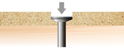 合板に釘がめり込んだ図