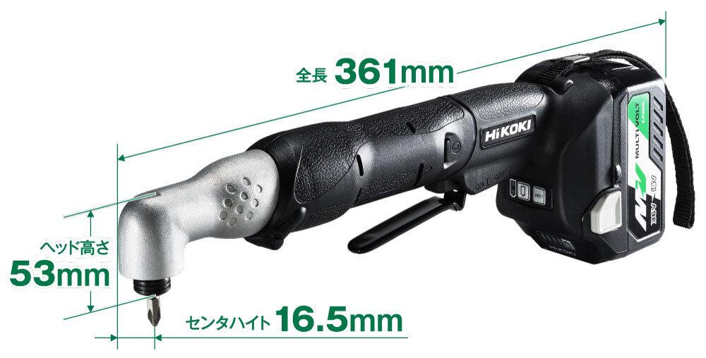 全長：361mm、ヘッド高さ：53mm、センタハイト：16.5mm